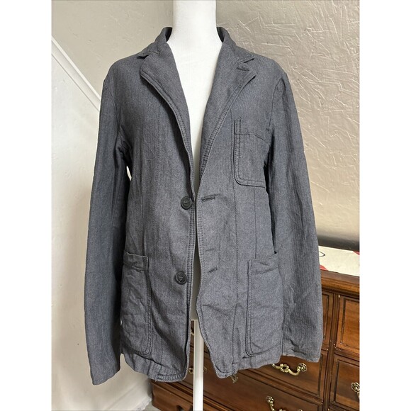 MISSES LOGG LABEL OF GRADED GOODS BY H&M GREY COTTON BLAZER‎ SIZE S WOMEN'S - Picture 1 of 11